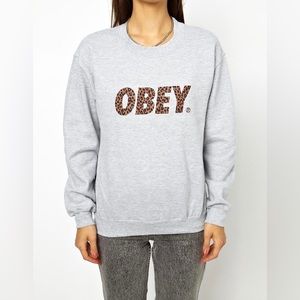 OBEY cheetah print sweatshirt